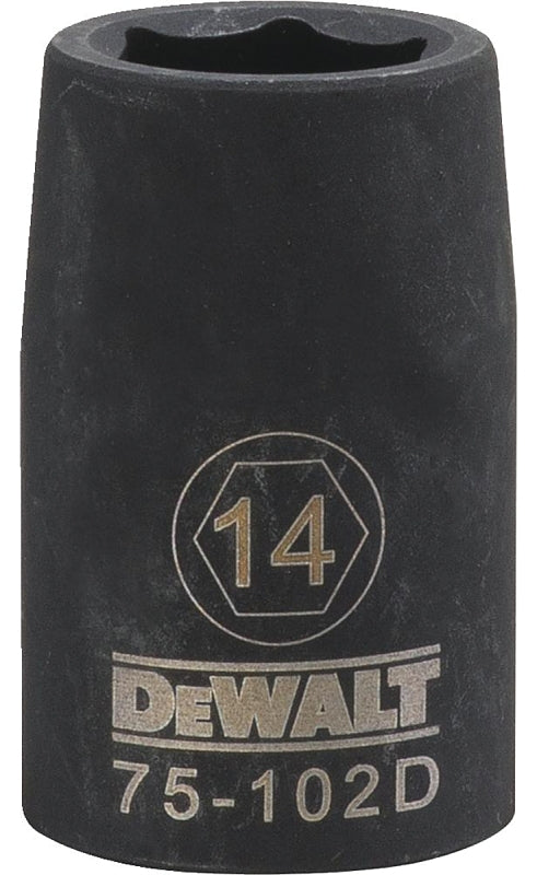 DEWALT DWMT75102OSP Impact Socket, 14 mm Socket, 1/2 in Drive, 6-Point, CR-440 Steel, Black Oxide