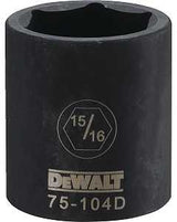 DEWALT DWMT75104OSP Impact Socket, 15/16 in Socket, 1/2 in Drive, 6-Point, CR-440 Steel, Black Oxide