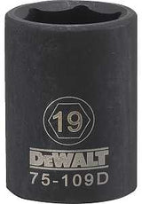 DEWALT DWMT75109OSP Impact Socket, 19 mm Socket, 1/2 in Drive, 6-Point, CR-440 Steel, Black Oxide