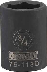 DEWALT DWMT75113OSP Impact Socket, 3/4 in Socket, 1/2 in Drive, 6-Point, CR-440 Steel, Black Oxide