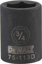 DEWALT DWMT75113OSP Impact Socket, 3/4 in Socket, 1/2 in Drive, 6-Point, CR-440 Steel, Black Oxide