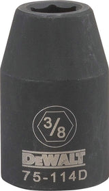 DEWALT DWMT75114OSP Impact Socket, 3/8 in Socket, 1/2 in Drive, 6-Point, CR-440 Steel, Black Oxide