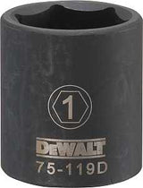 DEWALT DWMT75119OSP Impact Socket, 1 in Socket, 1/2 in Drive, 6-Point, CR-440 Steel, Black Oxide