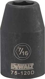 DEWALT DWMT75120OSP Impact Socket, 7/16 in Socket, 1/2 in Drive, 6-Point, CR-440 Steel, Black Oxide
