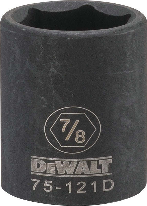DEWALT DWMT75121OSP Impact Socket, 7/8 in Socket, 1/2 in Drive, 6-Point, CR-440 Steel, Black Oxide