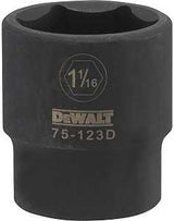 DEWALT DWMT75123OSP Impact Socket, 1-1/16 in Socket, 1/2 in Drive, 6-Point, Chrome Vanadium Steel, Chrome-Plated