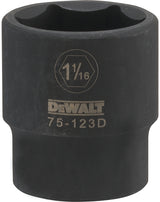 DEWALT DWMT75123OSP Impact Socket, 1-1/16 in Socket, 1/2 in Drive, 6-Point, Chrome Vanadium Steel, Chrome-Plated