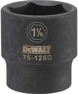 DEWALT DWMT75125OSP Impact Socket, 1-1/8 in Socket, 1/2 in Drive, 6-Point, CR-440 Steel, Black Oxide