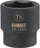 DEWALT DWMT75125OSP Impact Socket, 1-1/8 in Socket, 1/2 in Drive, 6-Point, CR-440 Steel, Black Oxide