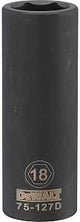DEWALT DWMT75127OSP Impact Socket, 18 mm Socket, 1/2 in Drive, 6-Point, Chrome Vanadium Steel, Chrome-Plated