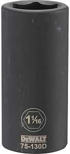 DEWALT DWMT75130OSP Impact Socket, 1-1/16 in Socket, 1-13/32 in D Socket, 3/4 in Drive, 6-Point, CR-440 Steel