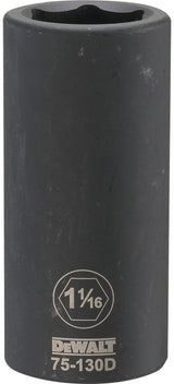 DEWALT DWMT75130OSP Impact Socket, 1-1/16 in Socket, 1-13/32 in D Socket, 3/4 in Drive, 6-Point, CR-440 Steel