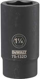 DEWALT DWMT75132OSP Impact Socket, 1-1/4 in Socket, 1-13/32 in D Socket, 3/4 in Drive, 6-Point, CR-440 Steel