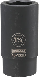 DEWALT DWMT75132OSP Impact Socket, 1-1/4 in Socket, 1-13/32 in D Socket, 3/4 in Drive, 6-Point, CR-440 Steel