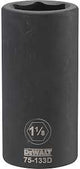 DEWALT DWMT75133OSP Impact Socket, 1-1/8 in Socket, 1-13/32 in D Socket, 3/4 in Drive, 6-Point, CR-440 Steel