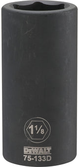 DEWALT DWMT75133OSP Impact Socket, 1-1/8 in Socket, 1-13/32 in D Socket, 3/4 in Drive, 6-Point, CR-440 Steel