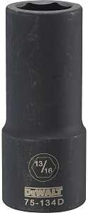 DEWALT DWMT75134OSP Impact Socket, 13/16 in Socket, 1-1/32 in D Socket, 3/4 in Drive, 6-Point, CR-440 Steel