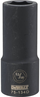 DEWALT DWMT75134OSP Impact Socket, 13/16 in Socket, 1-1/32 in D Socket, 3/4 in Drive, 6-Point, CR-440 Steel