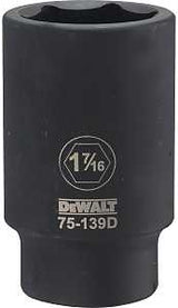 DEWALT DWMT75139OSP Impact Socket, 1-7/16 in Socket, 1-9/16 in D Socket, 3/4 in Drive, 6-Point, CR-440 Steel