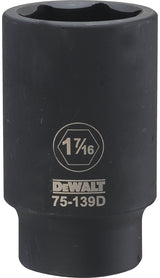 DEWALT DWMT75139OSP Impact Socket, 1-7/16 in Socket, 1-9/16 in D Socket, 3/4 in Drive, 6-Point, CR-440 Steel