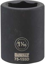DEWALT DWMT75155OSP Impact Socket, 1-1/16 in Socket, 23/32 in D Socket, 3/4 in Drive, 6-Point, CR-440 Steel
