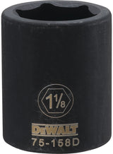 DEWALT DWMT75158OSP Impact Socket, 1-1/8 in Socket, 3/4 in D Socket, 3/4 in Drive, 6-Point, CR-440 Steel, Black Oxide
