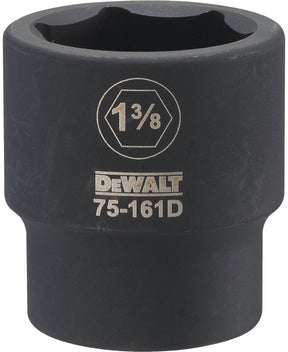 DEWALT DWMT75161OSP Impact Socket, 1-3/8 in Socket, 7/8 in D Socket, 3/4 in Drive, 6-Point, CR-440 Steel, Black Oxide