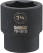 DEWALT DWMT75161OSP Impact Socket, 1-3/8 in Socket, 7/8 in D Socket, 3/4 in Drive, 6-Point, CR-440 Steel, Black Oxide