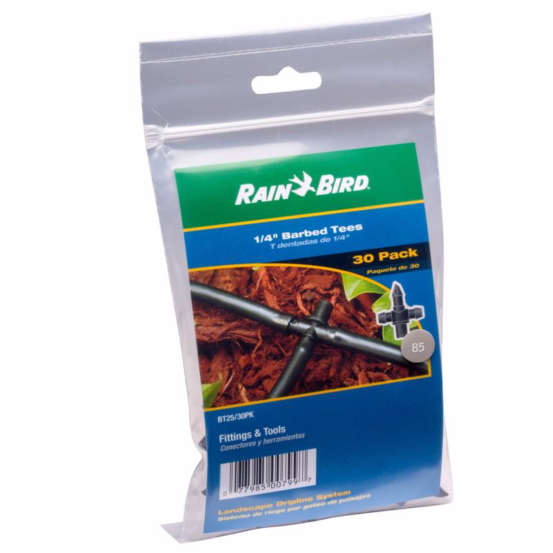 Rain Bird 1/4 in. Barbed Drip Irrigation Tee 30 pk, Pack of 15