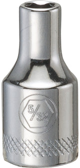DEWALT DWMT86021OSP Drive Hand Socket, 5/32 in Socket, 1/4 in Drive, 6-Point, Steel, Polished Chrome Vanadium