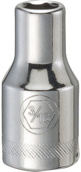 DEWALT DWMT86022OSP Drive Hand Socket, 3/16 in Socket, 1/4 in Drive, 6-Point, Steel, Polished Chrome Vanadium