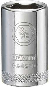 DEWALT DWMT86028OSP Drive Hand Socket, 3/8 in Socket, 1/4 in Drive, 6-Point, Steel, Polished Chrome Vanadium