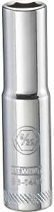 DEWALT DWMT86044OSP Drive Hand Socket, 9/32 in Socket, 1/4 in Drive, 6-Point, Steel, Polished Chrome Vanadium