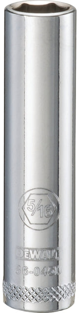 DEWALT DWMT86045OSP Drive Hand Socket, 5/16 in Socket, 1/4 in Drive, 6-Point, Steel, Polished Chrome Vanadium