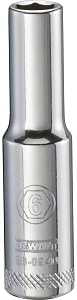 DEWALT DWMT86094OSP Drive Hand Socket, 6 mm Socket, 1/4 in Drive, 6-Point, Steel, Polished Chrome Vanadium
