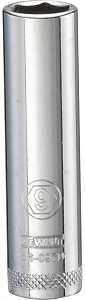 DEWALT DWMT86097OSP Drive Hand Socket, 9 mm Socket, 1/4 in Drive, 6-Point, Steel, Polished Chrome Vanadium