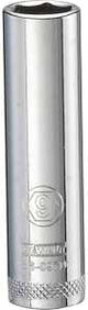 DEWALT DWMT86097OSP Drive Hand Socket, 9 mm Socket, 1/4 in Drive, 6-Point, Steel, Polished Chrome Vanadium