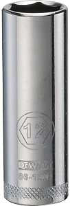 DEWALT DWMT86100OSP Drive Hand Socket, 12 mm Socket, 1/4 in Drive, 6-Point, Steel, Polished Chrome Vanadium