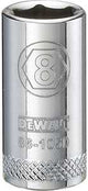 DEWALT DWMT86105OSP Drive Hand Socket, 8 mm Socket, 1/4 in Drive, 6-Point, Steel, Polished Chrome Vanadium