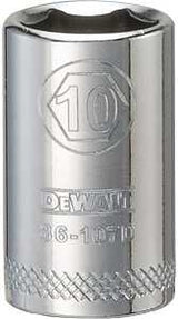 DEWALT DWMT86107OSP Drive Hand Socket, 10 mm Socket, 1/4 in Drive, 6-Point, Steel, Polished Chrome Vanadium