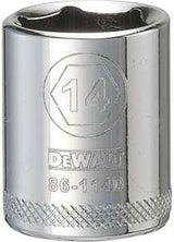 DEWALT DWMT86114OSP Drive Hand Socket, 14 mm Socket, 1/4 in Drive, 6-Point, Steel, Polished Chrome Vanadium