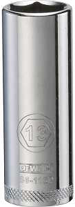 DEWALT DWMT86116OSP Drive Hand Socket, 13 mm Socket, 1/4 in Drive, 6-Point, Steel, Polished Chrome Vanadium