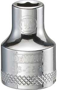 DEWALT DWMT86255OSP Drive Hand Socket, 1/4 in Socket, 3/8 in Drive, 6-Point, Steel, Polished Chrome Vanadium
