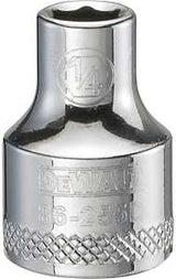 DEWALT DWMT86255OSP Drive Hand Socket, 1/4 in Socket, 3/8 in Drive, 6-Point, Steel, Polished Chrome Vanadium