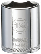 DEWALT DWMT86456OSP Drive Hand Socket, 1-1/16 in Socket, 1/2 in Drive, 6-Point, Steel, Polished Chrome Vanadium