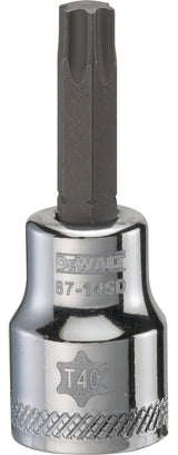 DEWALT DWMT87145OSP Torx Bit Socket, T40 Tip, 3/8 in Drive, Polished Chrome