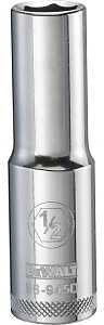 DEWALT DWMT88945OSP Drive Hand Socket, 1/2 in Socket, 1/2 in Drive, 6-Point, Steel, Polished Chrome Vanadium