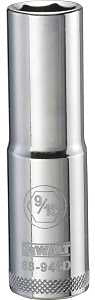 DEWALT DWMT88946OSP Drive Hand Socket, 9/16 in Socket, 1/2 in Drive, 6-Point, Steel, Polished Chrome Vanadium