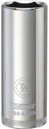 DEWALT DWMT88951OSP Drive Hand Socket, 7/8 in Socket, 1/2 in Drive, 6-Point, Steel, Polished Chrome Vanadium