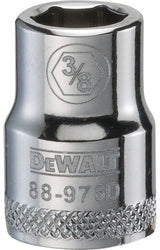 DEWALT DWMT88976OSP Drive Hand Socket, 3/8 in Socket, 3/8 in Drive, 6-Point, Steel, Polished Chrome Vanadium